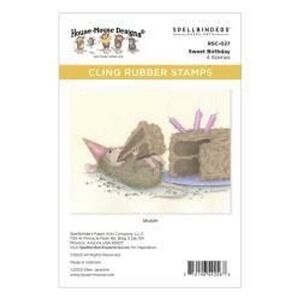 Spellbinders House Mouse Designs Sweet Birthday Cling Rubber Stamp RSC-027